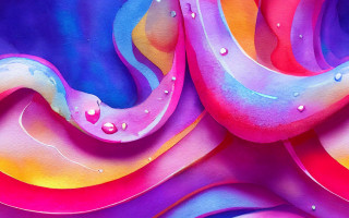 Colorful paint wave water drops - drop of water free wallpaper