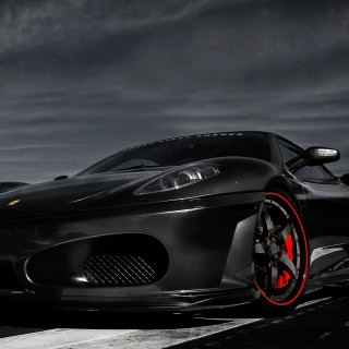 Black sports car cloudy sky 9 - free 3d render wallpaper
