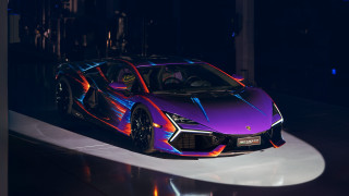 Purple sports car showroom spotlight - technicolor free wallpaper