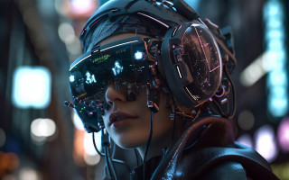 Futuristic woman neon city cyberpunk 2 - free cyberpunk wallpaper