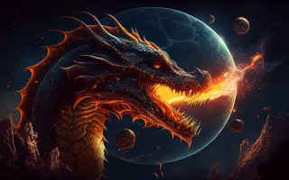 Glowing dragon planet fireball night - a fireball free wallpaper