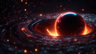 Black hole red blue ring - a black hole free wallpaper