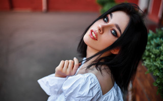 Gothic portrait woman blackhair white - long black hair free wallpaper for desktop