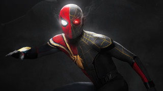 Man black red suit glowing - suit free wallpaper