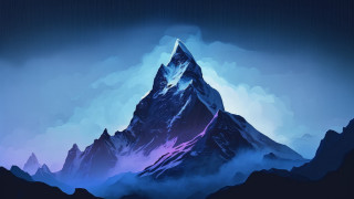 Mountain purple peak blue sky - dan mumford free wallpaper