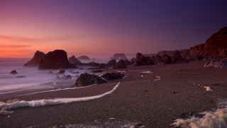 Beach wave sunset rocks water - rock and water free wallpaper