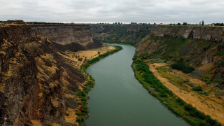 River canyon green hillside cloudy - a canyon next free wallpaper