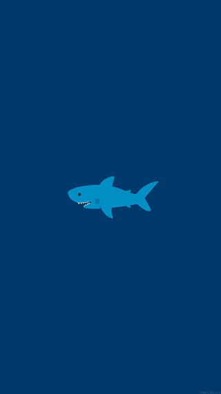 Shark swimming ocean blue background - a minimalist painting free wallpaper
