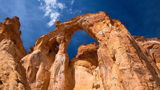 Rock formation blue sky clouds 2 - a rock formation free wallpaper for desktop