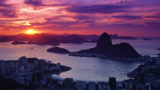 Sunset mountains water cityscape beach - sunset free wallpaper