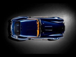 Blue sports car yellow stripe - the side of its free wallpaper