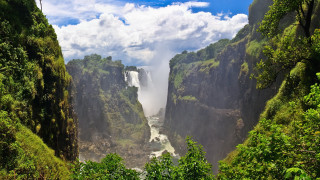 African jungle waterfall cliffs river - a river running free wallpaper