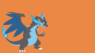 Blue black dragon orange background - an orange background free wallpaper