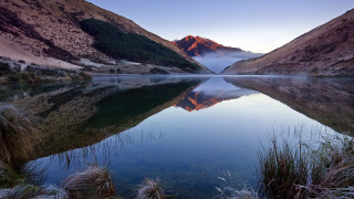 Lake mountains clouds trees sunset 3 - ada hill walker free wallpaper for desktop