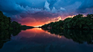 Lake forest sky thunderstorm lightning - thunderstorm free wallpaper