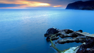 Boat rocky shore bird scenery - choi buk free wallpaper for desktop