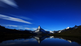 Mountain range lake night sky - night sky free wallpaper