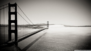 Golden gate bridge black white - golden free wallpaper