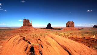 Desert rocks clouds sky boat - derek chittock free wallpaper