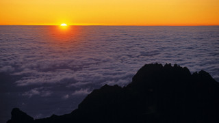 Sunset mountain clouds bird orange - orange sky free wallpaper