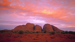 Desert sunset rocks pink sky - rock free wallpaper