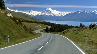 Mountain lake forest sky water 8 - a road free wallpaper for desktop