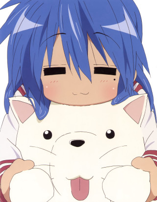 Blue hair holding white cat - blue hair holding free wallpaper