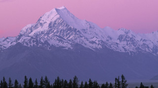 Mountain range pink sky forest 3 - a mountain range free wallpaper