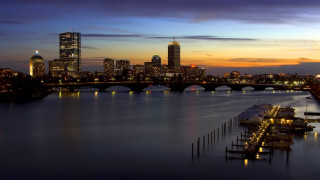 City skyline night bridge water 8 - the water below free wallpaper