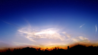Sunset cloud building cityscape mountain - a few building free wallpaper