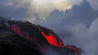 Lava ocean sunset clouds boat - the cloud above free wallpaper