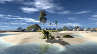 Tropical island palm trees rocks 2 - a tropical island free wallpaper