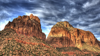 Mountain range cloudy sky peak 2 - cloudy free wallpaper