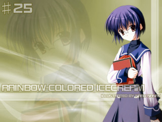 Girl book green background blue - ice free wallpaper