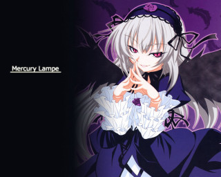 White hair black eyes gothic - a white object free wallpaper