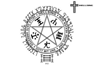 Pentagram seal hellsing cross tattoo - occult free wallpaper