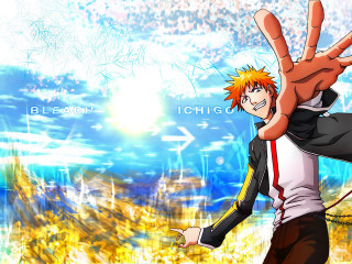 Anime explosion katsuki ichigo male - a blue sky behind free wallpaper
