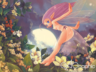 Fairy purple hair pink tail - a purple hair free wallpaper