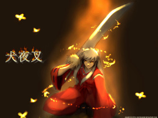 Woman red dress sword flame - her free wallpaper
