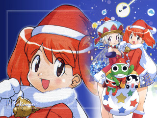 Cartoon christmas frog girls santa - a frog free wallpaper