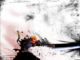 Epic swordman orange hair blood - epic composition free wallpaper