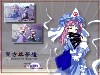 Pink hair blue dress ghost - ribbon free wallpaper