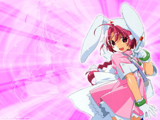 Pink dress bunny ears hologram - hint of yayoi kasuma free wallpaper
