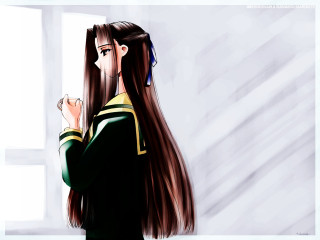 Girl coffee window anime portrait - a cup of coffee free wallpaper