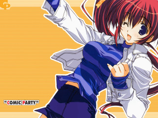 Anime girl redhair blueeyes pointing - red hair free wallpaper