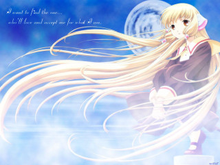 Anime girl fullmoon floating hair - anime visual free wallpaper