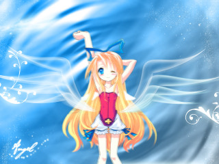 Blonde haired angel wings starry - a red shirt free wallpaper