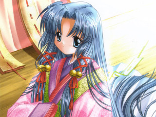 Anime girl blue hair pink - a pink dress free wallpaper