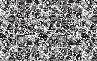 Black white pattern different things - craola free wallpaper
