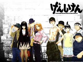 Group people brick wall anime - a brick wall free wallpaper